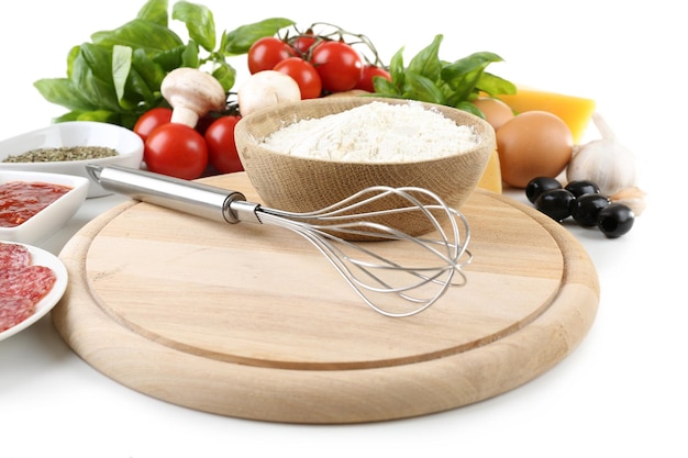 Kuchnia z blatem, deska i składniki